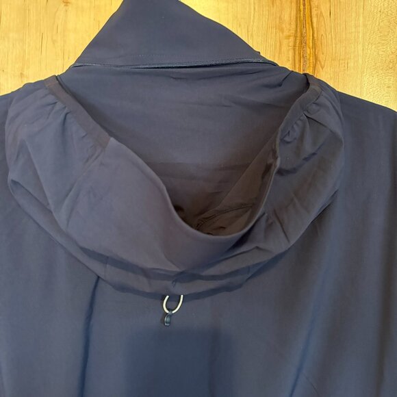 New RLX Ralph Lauren Golf Men's Wicking Full Zip Jacket M Navy $248 Stow Hood - Picture 3 of 14
